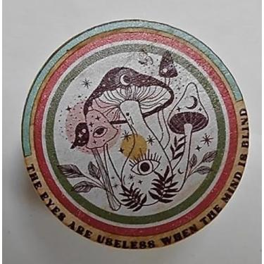 Imagem de Lasyman Pacote com 8 puxadores e puxadores de gaveta de armário de madeira de 4,6 cm com carimbo de postal, vintage, vintage, decorativo, cozinha, móveis, cômoda, gaveta, puxadores