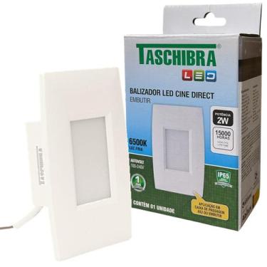 Imagem de Kit 10 Balizador Parede Escada Led 2w 4x2 Branco Frio 6500k - TASCHIBR