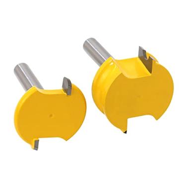 Imagem de Generic Fresa de arco tipo T de 2 peças com 1 haste de 10 cm Aparador elétrico de borda de madeira cortador de superfície para marcenaria