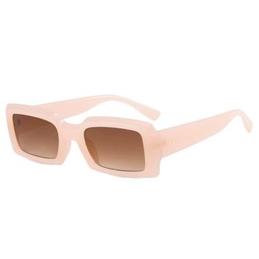 Imagem de Óculos de Sol Unissex com Armação Espessa e Rebites, Proteção UV400, Ideais para Esportes ao Ar Livre, Corrida e Ciclismo, Cor Rosa Chá