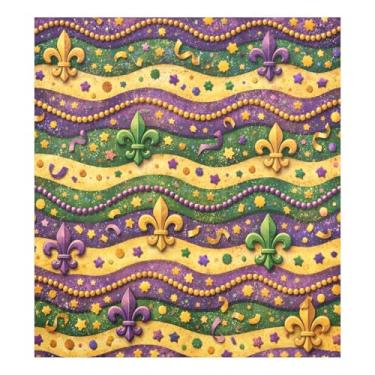 Imagem de Blueangle Capa de ímã de lava-louças listras Mardi Gras, decoração da capa frontal da máquina de lavar louça, adesivos de eletrodomésticos, adesivos de eletrodomésticos, 58 cm C x 66 cm adesivo
