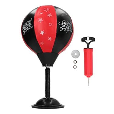 Imagem de Saco de boxe de mesa, saco de velocidade, alívio de estresse, brinquedo de escritório, couro PU espesso premium, design inflável, rebote de mola de aço forte para adultos,