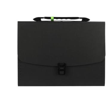 Imagem de Organizador de arquivos portátil, 13 bolsos, tamanho A4, pasta expansível, bolsa de armazenamento de documentos, escritório, estudante, escola, material de escritório (preto)