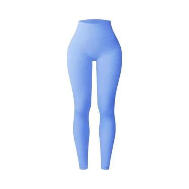 Imagem de Calças De Yoga Sem Costura De Cintura Alta Para Mulheres, Leggings Esp