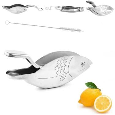 Imagem de Espremedor manual de limão, espremedor de limão em forma de peixe, espremedor manual portátil para limão, limão, laranja