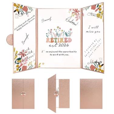 Imagem de Holkcog Retirement Rose Flower Guest Book Decorações Alternativas Mulheres, Decorações de Festa de Aposentadoria Feliz, Certificado de Assinatura de Aposentado ou Presentes Aposentados para Mulheres