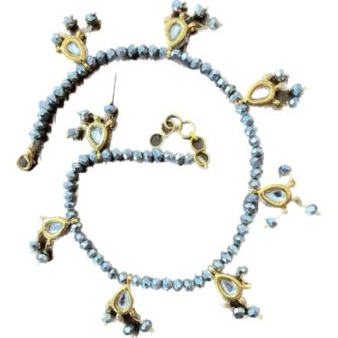 Imagem de Tornozeleiras reversíveis feitas à mão, Latão, Kundan