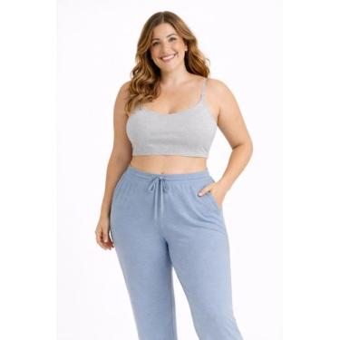Imagem de Top Plus Size de Algodão Duplo Conforto  Sustentação Leve, Sem Bojo, U