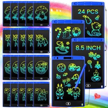 Imagem de Zhehao 24 peças LCD para tablet de escrita, quadro de rabisco, 21 cm, colorido, reutilizável, desenho, escrita, aprendizagem, blocos educativos, brinquedos para meninas e meninos 8-10 3-10 (azul