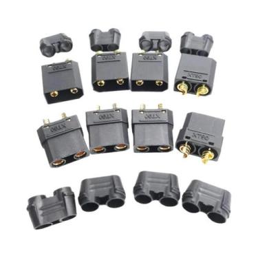 Imagem de Conectores Bullet XT90 XT-90 XT90H Macho E Fêmea Pretos 4 Peças Para B