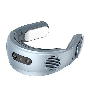 Imagem de Ventilador de pescoço portátil de ar condicionado, ar condicionado de pescoço, ventilador pessoal de resfriamento, uso a frio/dobrável alimentado por bateria de 5000 Mah, ventilador usável de