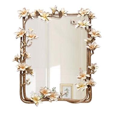 Imagem de Espelho de parede de alto grau magnólia flores alívio espelho de banheiro moderno simples anti-neblina espelho prata AN1014 916 (tamanho: marrom âmbar)