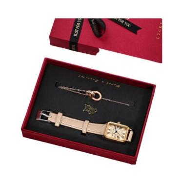 Imagem de Conjunto De Relógio De Quartzo Quadrado Feminino Fashionável Com Brace