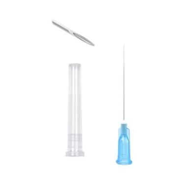 Imagem de Agulhas Transparentes Tipo Bayoneta 100un. Para Aplicação De Cola Em S