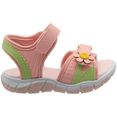 Imagem de Sandália Rasteira Infantil Camin Florzinha Macia Menina, 25, Rosa