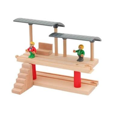 Imagem de Brinquedos De Trem De Madeira Para Crianças Com Acessórios De Ponte E 