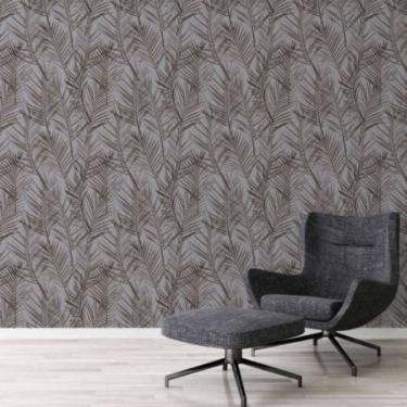 Imagem de Papel de Parede Attractive 2 Folhagem Cinza 390384