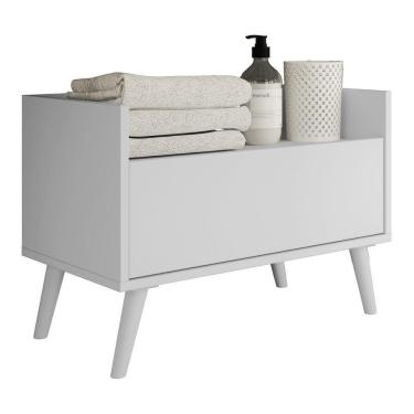 Imagem de Gabinete Armário Banheiro 80Cm Retrô Multimóveis V5000 Branco Branco