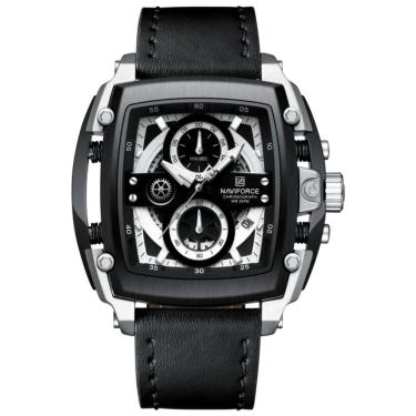 Imagem de Relógio Masculino Mostrador Grande Design Tonneau à Prova D 'água Branco