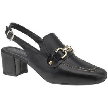 Imagem de Sapato Feminino Mule Loafer Salto Bloco Grosso Confortável-Feminino