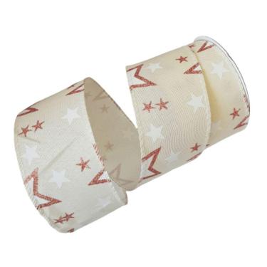 Imagem de Fita Decorativa Natal Aramada Estrela Comp 9.14m