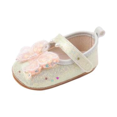 Imagem de Sapatinhos De Bebê Menina Com Glitter E Borboleta 3D Brilhante, Antide