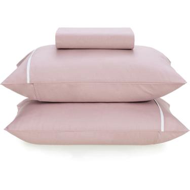 Imagem de Jogo de Cama Karsten Noah 160 Fios 3 Peças Queen Rosa