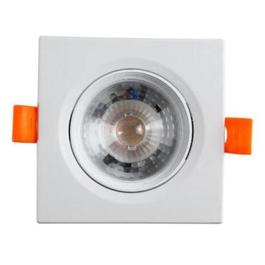 Imagem de Kit 10 Spot 5w Luminaria Embutir Quad. Direciionavel Cor:Quente - WL, 