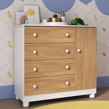 Imagem de Cômoda Infantil 95cm 1 Porta e 4 Gavetas Allegra Multimóveis MP4444, B