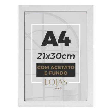 Imagem de Kit 5 Molduras Preta Quadro A4 Certificados Com Acetato 21x30 - Marrom