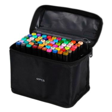 Imagem de Estojo Canetinhas 60 Unidades Pintura Escolar Coloridas