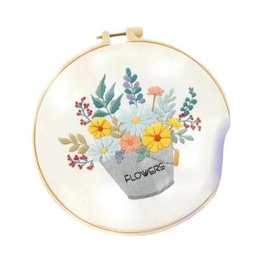 Imagem de Kit De Bordado De Flores Para Iniciantes DIY Ponto Cruz Arte Em Planta