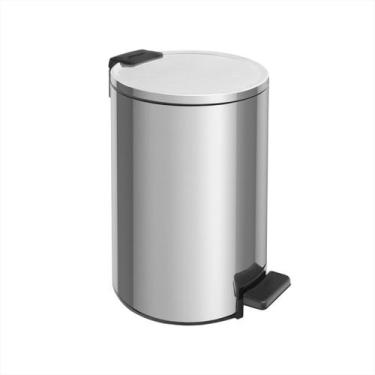 Imagem de Lixeira Cesto De Lixo Pedal Cozinha Banheiro até 30L Cor Prata Tramont