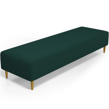 Imagem de Puff Decorativo Sala de Estar Bali W01 Pés Palito 170x60cm Bouclê Verde - Lyam Decor