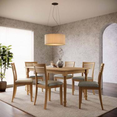 Imagem de Conjunto Mesa Rubi com 6 Cadeiras Freijó Madeira Pinus - Finestra