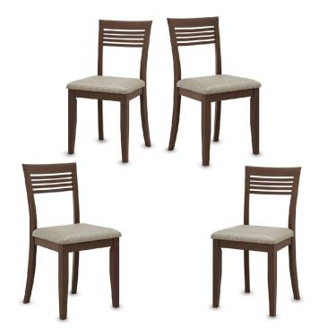 Imagem de Conjunto Rubi com 4 Cadeiras Café Madeira Pinus - Finestra