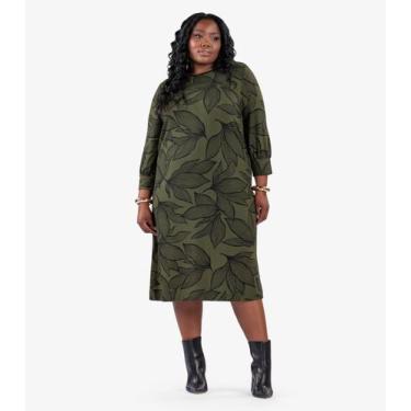 Imagem de Vestido Midi Plus Size Manga 7/8 Secret Glam Verde, Plus G4, Verde