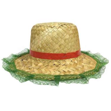 Imagem de Chapéu Country Caipirinha Infantil Feminino C/Renda Colorida - Fantasi