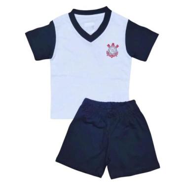 Imagem de Pijama Infantil Corinthians Manga Curta Oficial, Tam 3