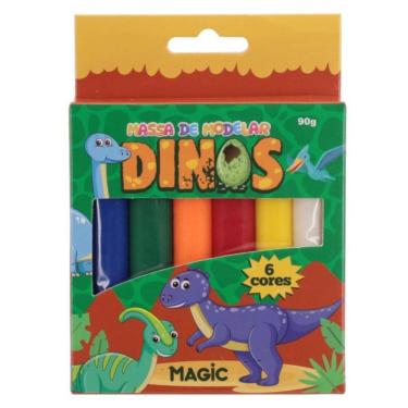 Imagem de Massa modelar 6 cores 90g dino