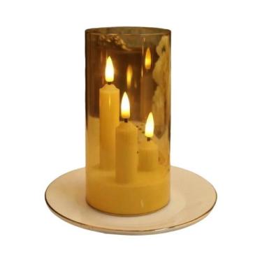 Imagem de Velas LED Sem Chama 5/8/10CM, Operadas a Bateria, Pilar De Acrílico Co