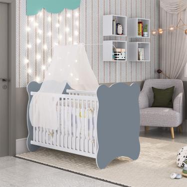 Imagem de Berço Em Mdp 15mm Com Bordas Em Pvc Arredondados Percasa Azul