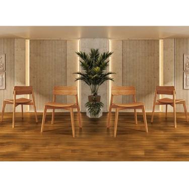 Imagem de Conjunto Nature com 4 Cadeiras Rústico Claro Madeira Pinus