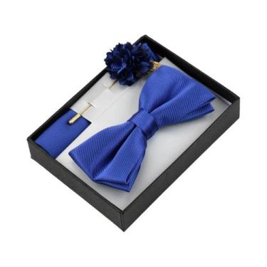 Imagem de Conjunto De Gravata Borboleta Floral Masculina Com Lenço De Bolso, Bro