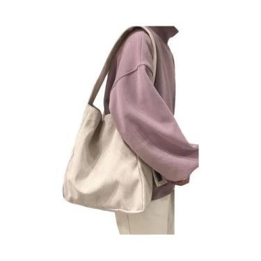 Imagem de Bolsa Retro Multifuncional de Ombro - Grande Capacidade em Corduroy e 