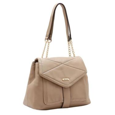 Imagem de Bolsa Chenson Ombro Feminina Média Corrente Fashion 3485282 Cor:Bege, 