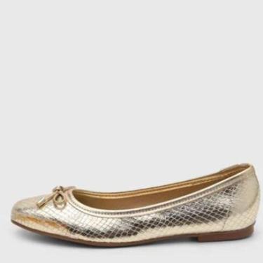Imagem de Sapatilha Verniz Moleca Dourado Metalizado Feminino Original 5829.100-Feminino