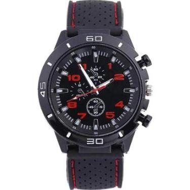Imagem de Relógio Masculino Esporte Fino Com Pulseira De Borracha Esportivo Analógico De Pulso Sp...