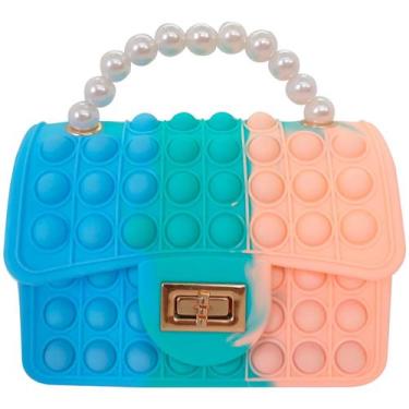 Imagem de Popit Fidget Bolsa Infantil De Silicone Porta Moeda obejtos, Azul, Ver