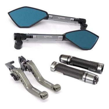 Imagem de Kit Retrovisor Manopla Manete Nxr Bros 125 150 160 A Lona - Stark Race